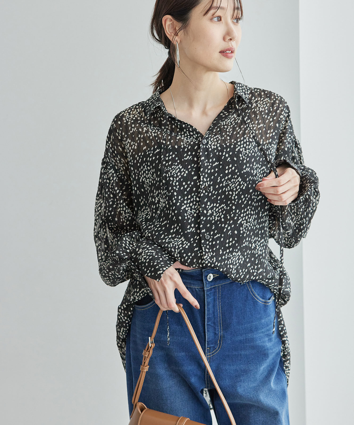 Rope&rsquo;Picnic「2WAY/シアー柄リボンブラウス」|シャツ・ブラウス|