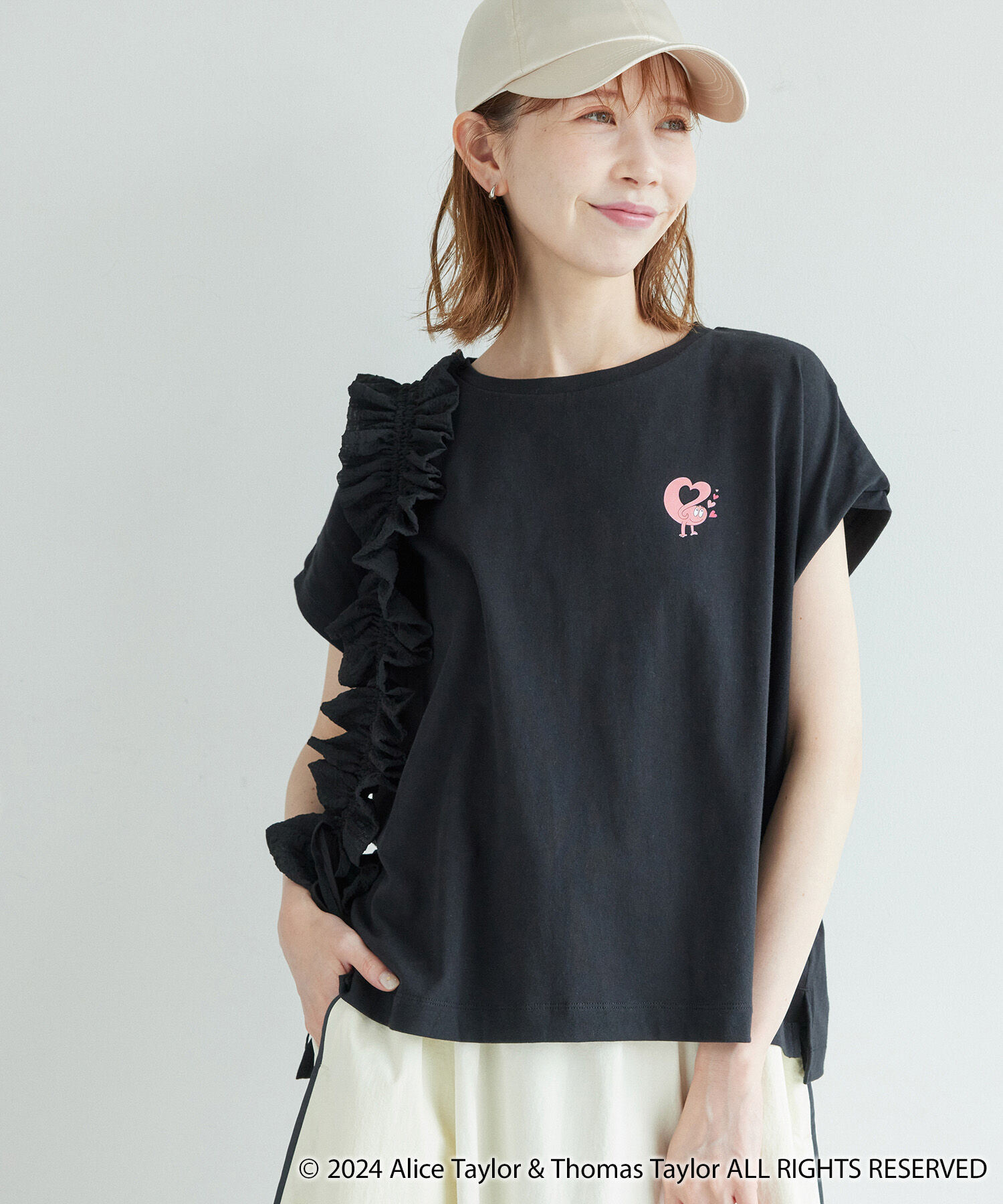 Rope&rsquo;Picnic「【BARBAPAPA(バーバパパ)&times;ROPE' PICNIC】フレンチスリーブTシャツ」|Tシャツ・カットソー|