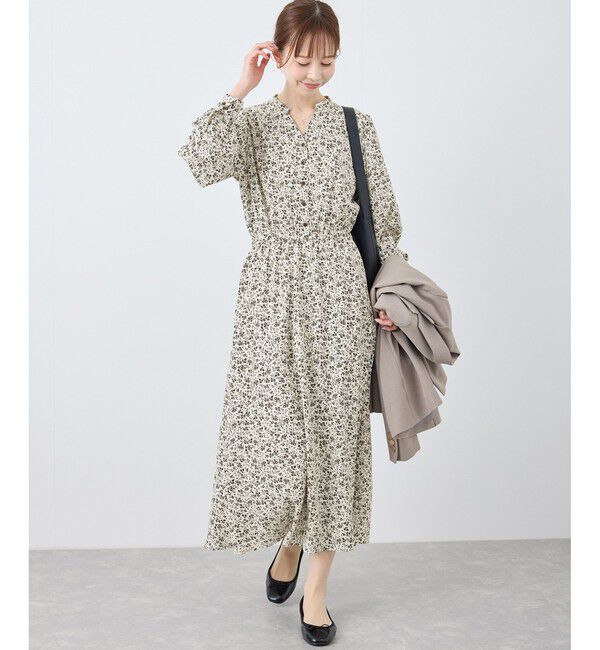 Rope&rsquo;Picnic「小花柄スキッパーロングワンピース」|ワンピース|
