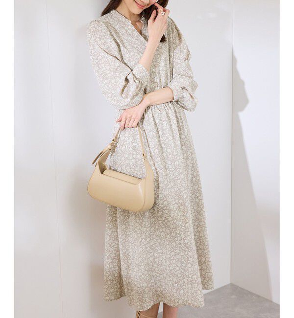 Rope&rsquo;Picnic「小花柄スキッパーロングワンピース」|ワンピース|ベージュ(27)