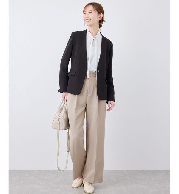 Rope&rsquo;Picnic「【花粉ガード】360&deg;ウルトラストレッチ ワイドスラックスパンツ/セットアップ対応」|チノ|