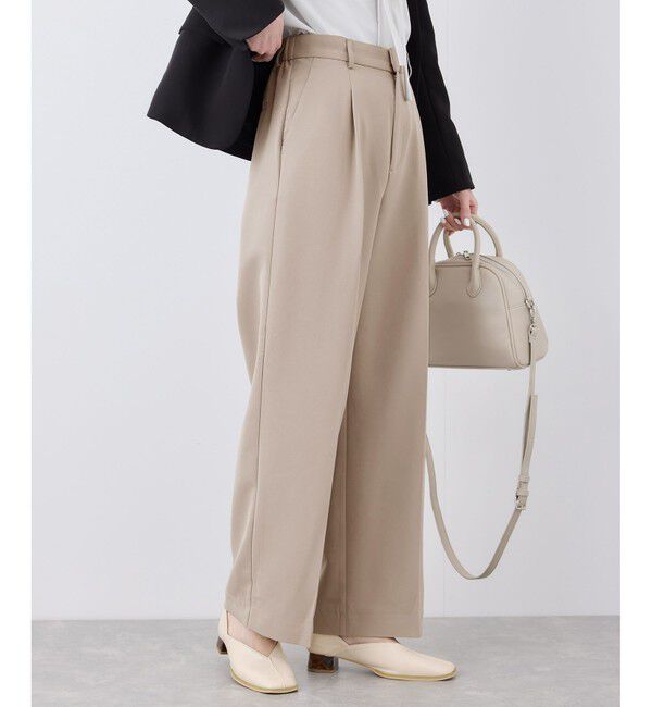 Rope&rsquo;Picnic「【花粉ガード】360&deg;ウルトラストレッチ ワイドスラックスパンツ/セットアップ対応」|チノ|