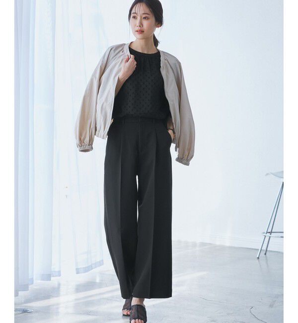 Rope&rsquo;Picnic「【花粉ガード】360&deg;ウルトラストレッチ ワイドスラックスパンツ/セットアップ対応」|チノ|