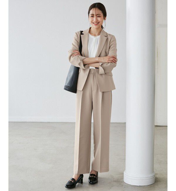 Rope&rsquo;Picnic「【花粉ガード】360&deg;ウルトラストレッチ ワイドスラックスパンツ/セットアップ対応」|チノ|