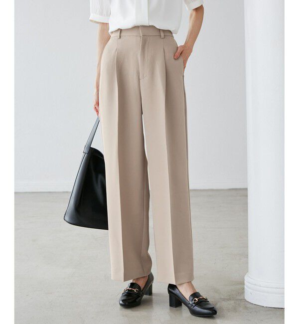 Rope&rsquo;Picnic「【花粉ガード】360&deg;ウルトラストレッチ ワイドスラックスパンツ/セットアップ対応」|チノ|