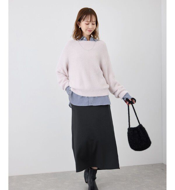 Rope&rsquo;Picnic「【3サイズ展開】裏起毛ボンディングジョーゼットアイラインスカート」|スカート|