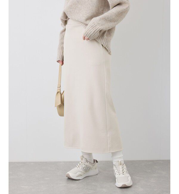 Rope&rsquo;Picnic「【3サイズ展開】裏起毛ボンディングジョーゼットアイラインスカート」|スカート|