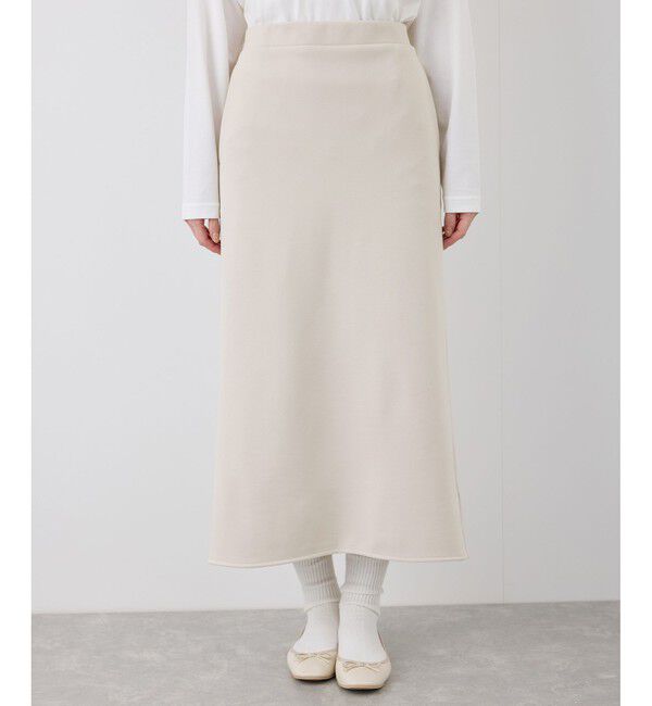 Rope&rsquo;Picnic「【3サイズ展開】裏起毛ボンディングジョーゼットアイラインスカート」|スカート|