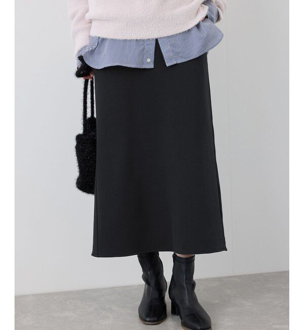 Rope&rsquo;Picnic「【3サイズ展開】裏起毛ボンディングジョーゼットアイラインスカート」|スカート|