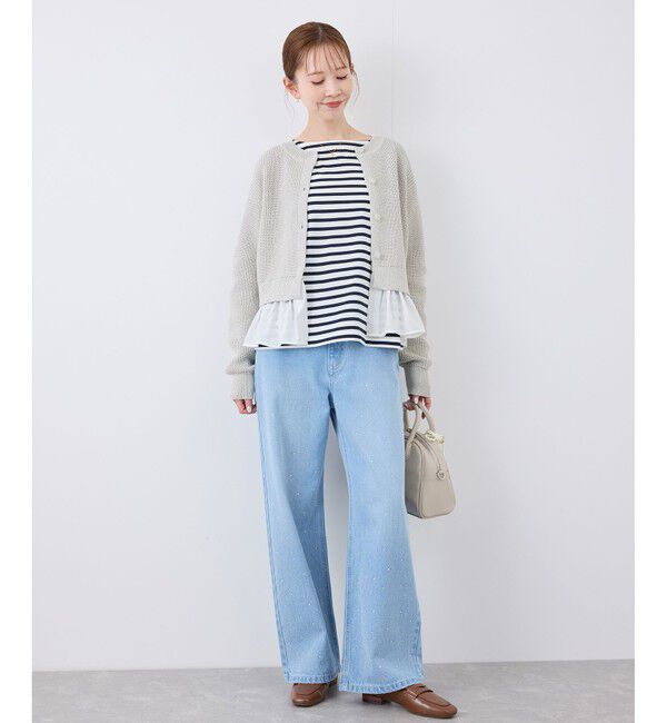 Rope&rsquo;Picnic「布帛使いショート丈カーディガン」|カーディガン|