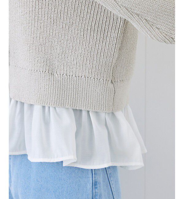 Rope&rsquo;Picnic「布帛使いショート丈カーディガン」|カーディガン|