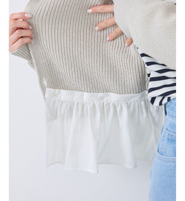 Rope&rsquo;Picnic「布帛使いショート丈カーディガン」|カーディガン|