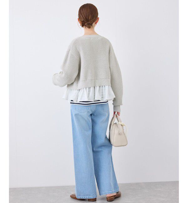 Rope&rsquo;Picnic「布帛使いショート丈カーディガン」|カーディガン|