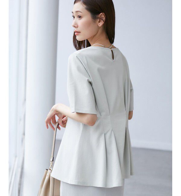 Rope&rsquo;Picnic「(接触冷感&times;UVカット)ウエストタックペプラムトップス」|Tシャツ・カットソー|