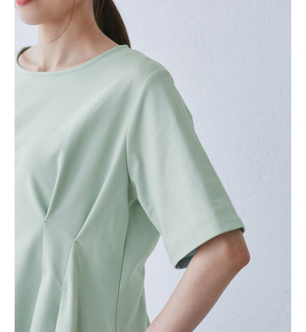 Rope&rsquo;Picnic「(接触冷感&times;UVカット)ウエストタックペプラムトップス」|Tシャツ・カットソー|