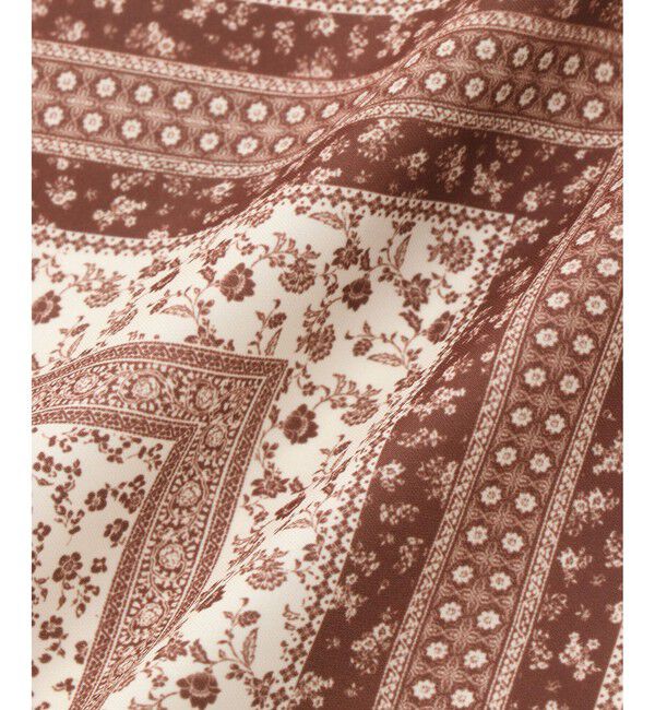 ROPE PICNIC PASSAGE「花柄&times;パターン柄スカーフ 70cm」|バンダナ・スカーフ|