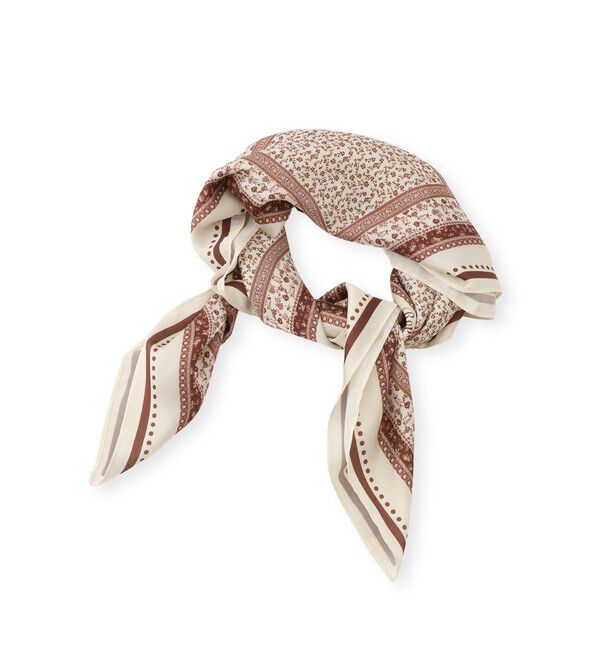 ROPE PICNIC PASSAGE「花柄&times;パターン柄スカーフ 70cm」|バンダナ・スカーフ|