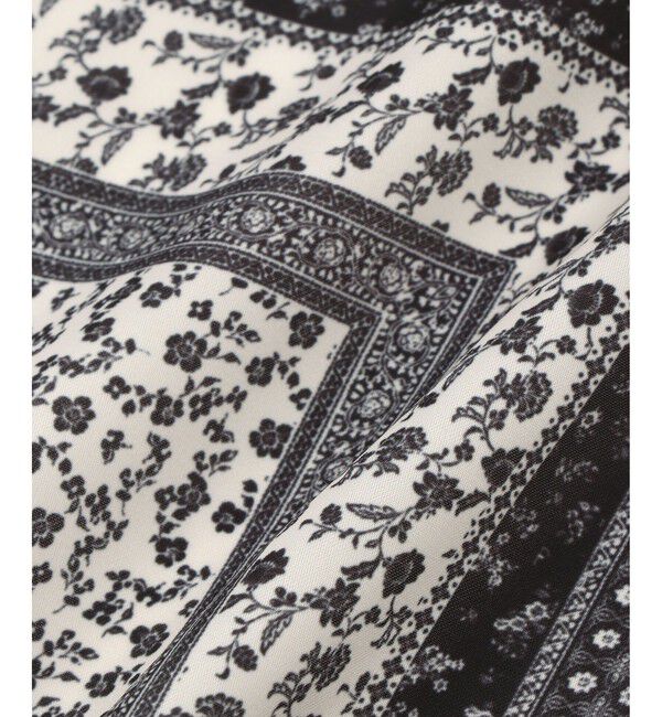 ROPE PICNIC PASSAGE「花柄&times;パターン柄スカーフ 70cm」|バンダナ・スカーフ|