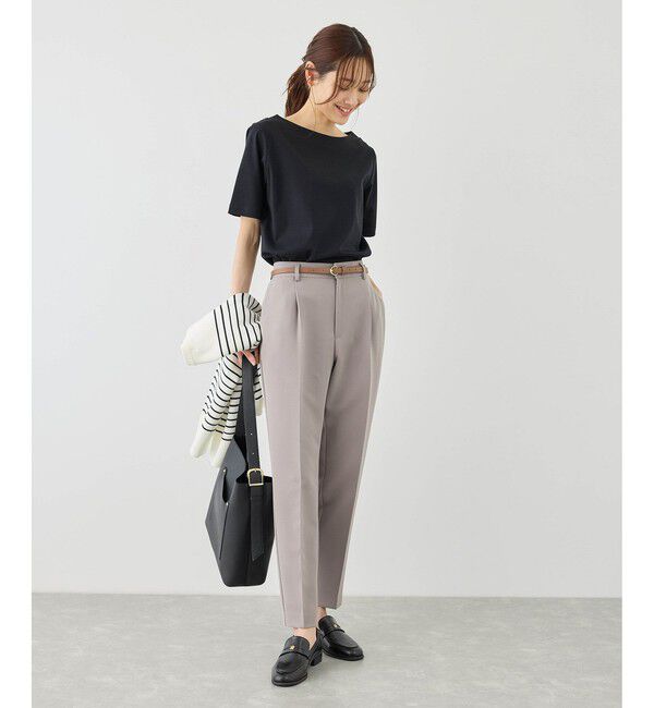 Rope&rsquo;Picnic「60シルケットボートネックハーフスリーブジャケットインナー」|Tシャツ・カットソー|