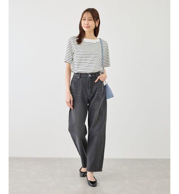 Rope&rsquo;Picnic「60シルケットボートネックハーフスリーブジャケットインナー」|Tシャツ・カットソー|