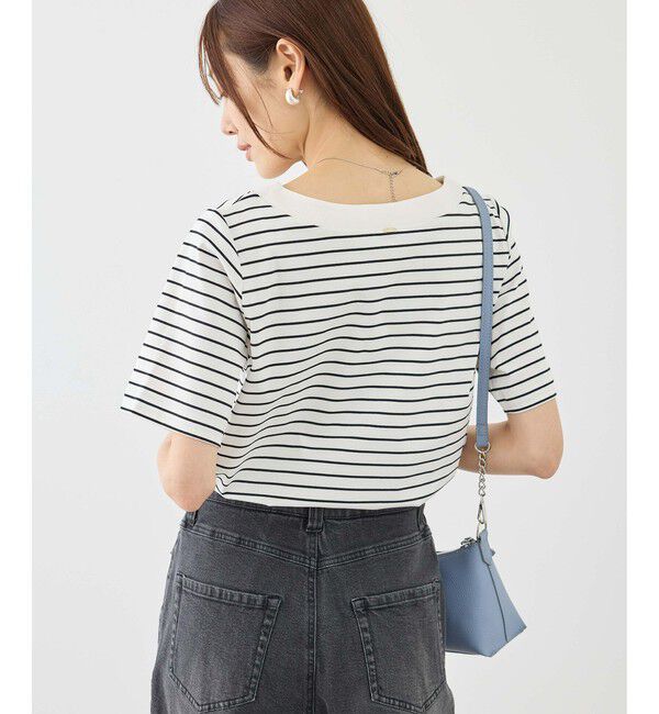 Rope&rsquo;Picnic「60シルケットボートネックハーフスリーブジャケットインナー」|Tシャツ・カットソー|