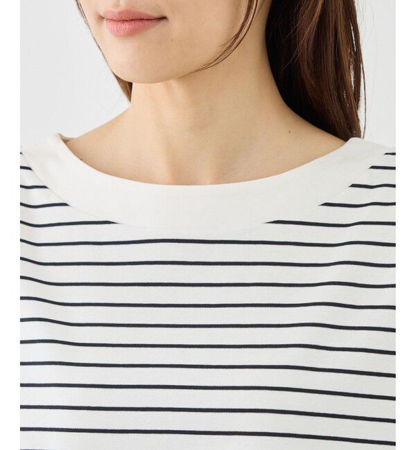 Rope&rsquo;Picnic「60シルケットボートネックハーフスリーブジャケットインナー」|Tシャツ・カットソー|