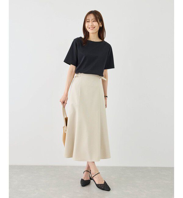 Rope&rsquo;Picnic「60シルケットボートネックハーフスリーブジャケットインナー」|Tシャツ・カットソー|