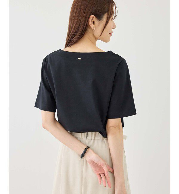 Rope&rsquo;Picnic「60シルケットボートネックハーフスリーブジャケットインナー」|Tシャツ・カットソー|