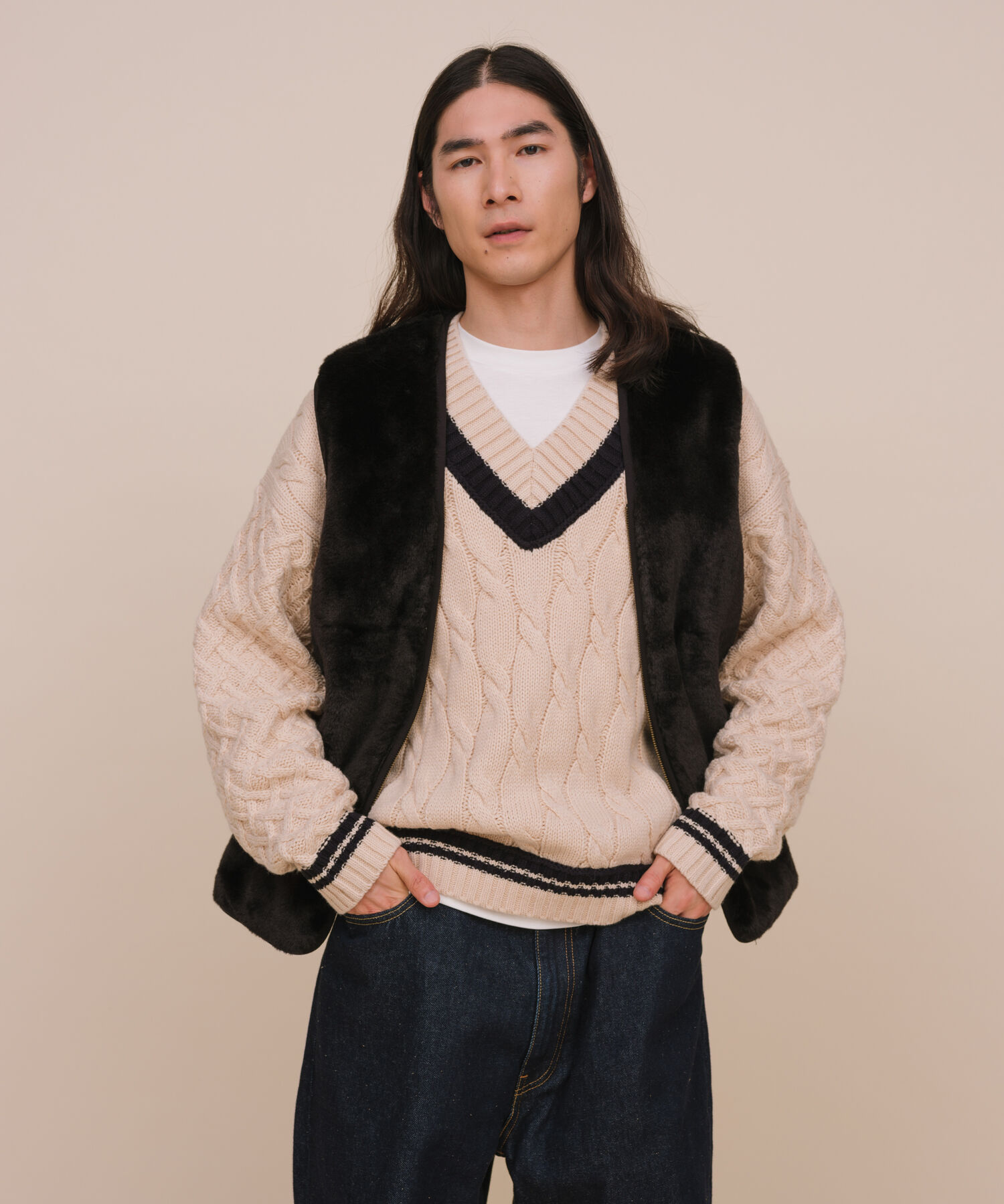 ADAM ET ROPE'「《別注》【Barbour】リバーシブル フロントジップ ファーライナー ベスト / ロイヤルワラント / ユニセック」|その他|