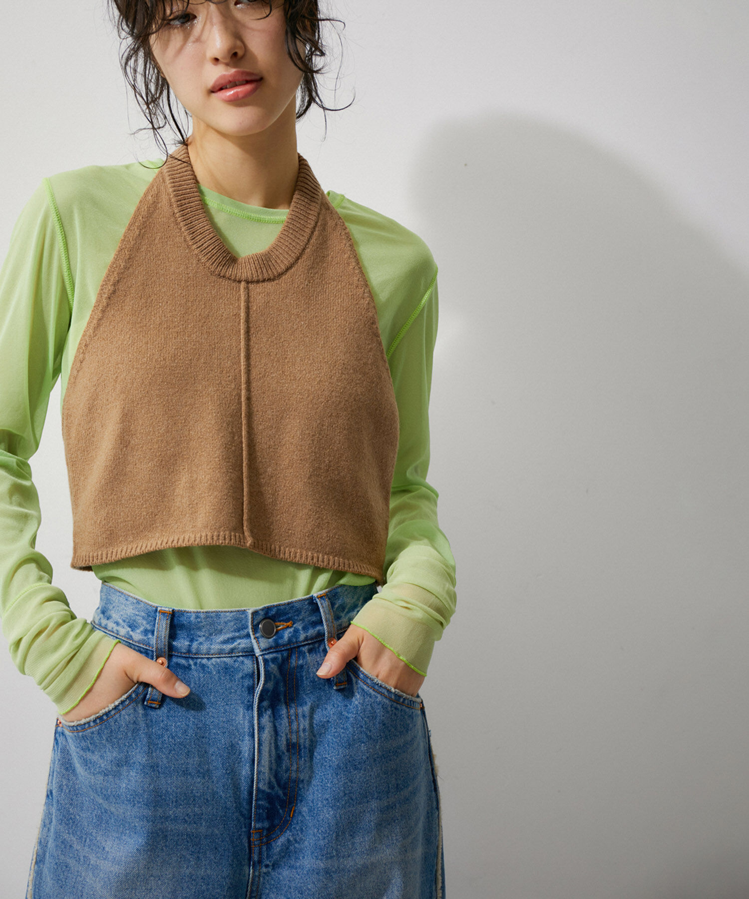 ADAM ET ROPE'「【逸品】ホルターネックニット」|その他|キャメル(25)