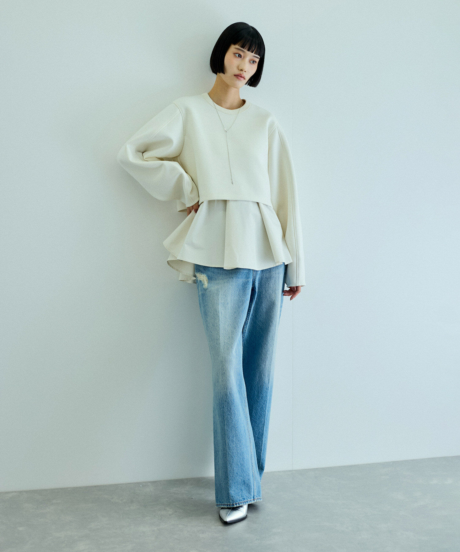 ADAM ET ROPE'「レイヤードペプラムチュニック」|その他|