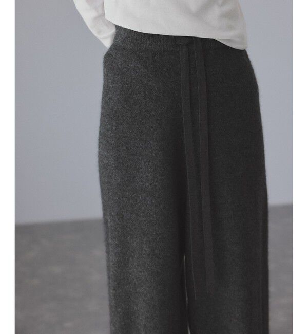 ADAM ET ROPE'「LINEAPIU ヤクMIXリラックスパンツ」|チノ|