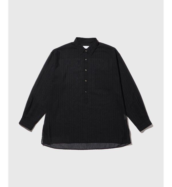ADAM ET ROPE'「シアー パターンド PO シャツ」|シャツ・ブラウス|ブラック(01)