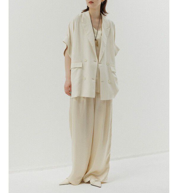 ADAM ET ROPE'「【サステナブル】ショートスリーブシャツジャケット」|テーラードジャケット|