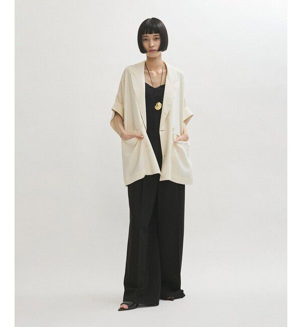 ADAM ET ROPE'「【サステナブル】ショートスリーブシャツジャケット」|テーラードジャケット|