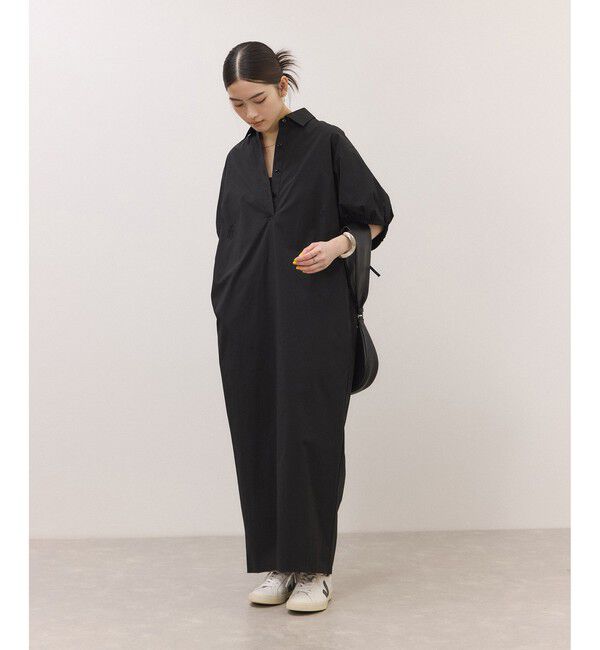 ADAM ET ROPE'「ハーフスリーブタフタワンピース」|ワンピース|