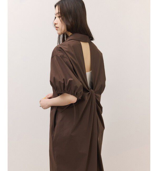 ADAM ET ROPE'「ハーフスリーブタフタワンピース」|ワンピース|