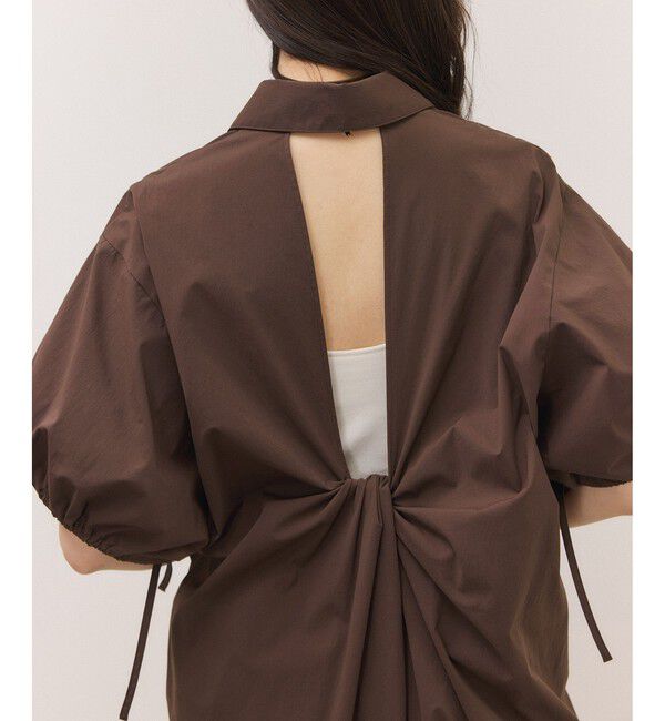 ADAM ET ROPE'「ハーフスリーブタフタワンピース」|ワンピース|