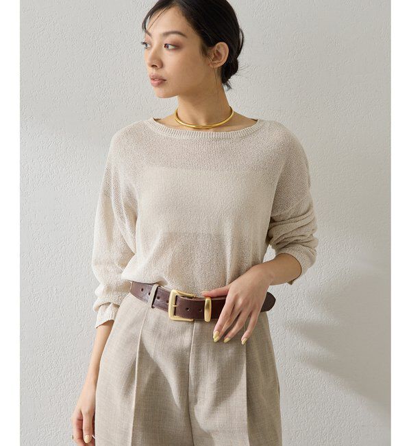  「ボートネックペーパーヤーンプルオーバー」|ニット・セーター|