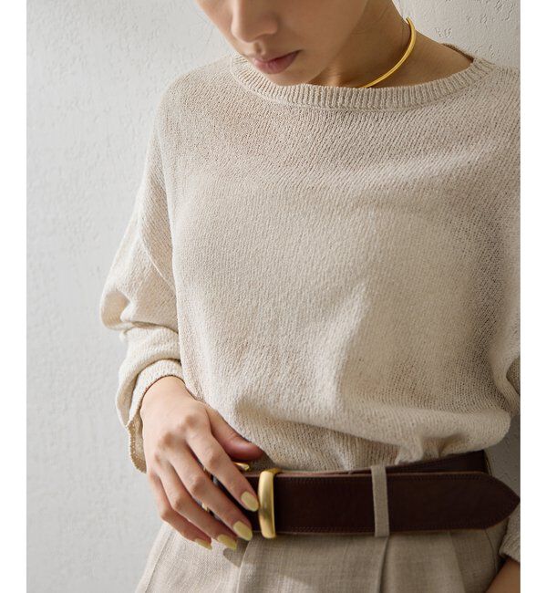  「ボートネックペーパーヤーンプルオーバー」|ニット・セーター|