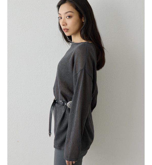  「ボートネックペーパーヤーンプルオーバー」|ニット・セーター|