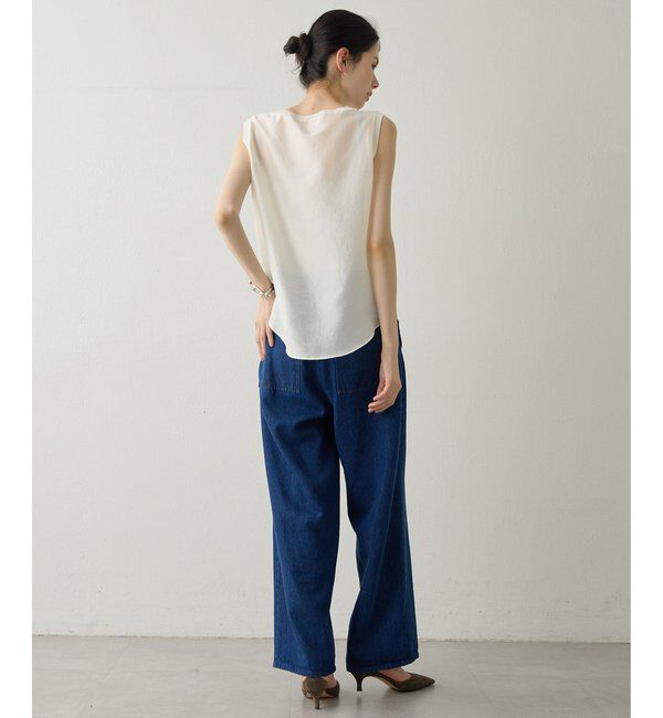 Drawing Numbers「【Drawing Numbers】シャイニーシースルーノースリーブブラウス」|シャツ・ブラウス|