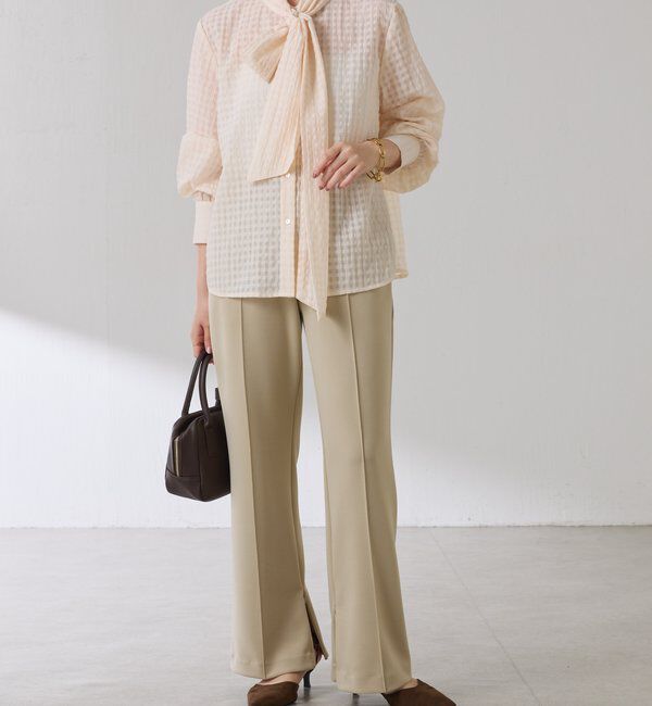  「ボウタイチェックブラウス」|シャツ・ブラウス|