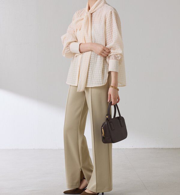  「ボウタイチェックブラウス」|シャツ・ブラウス|