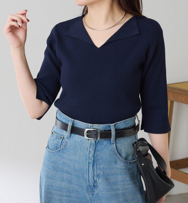  「ハーフスリーブコンパクトニット」|ニット・セーター|