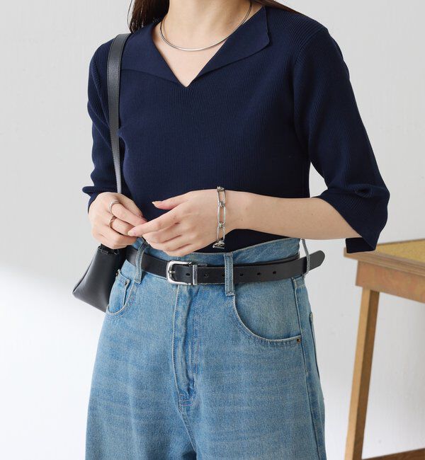  「ハーフスリーブコンパクトニット」|ニット・セーター|