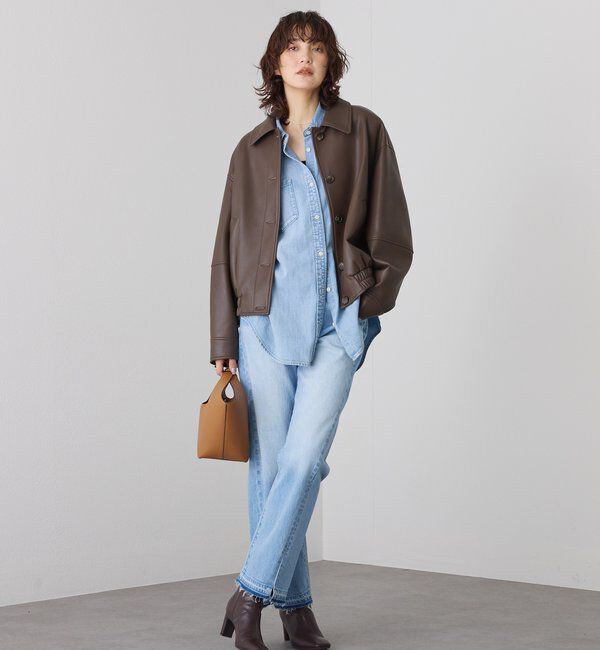  「【RIMH（リムエイチ）】ショルダーパッドロングシャツ」|シャツ・ブラウス|