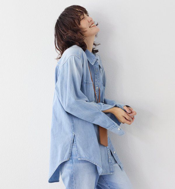  「【RIMH（リムエイチ）】ショルダーパッドロングシャツ」|シャツ・ブラウス|