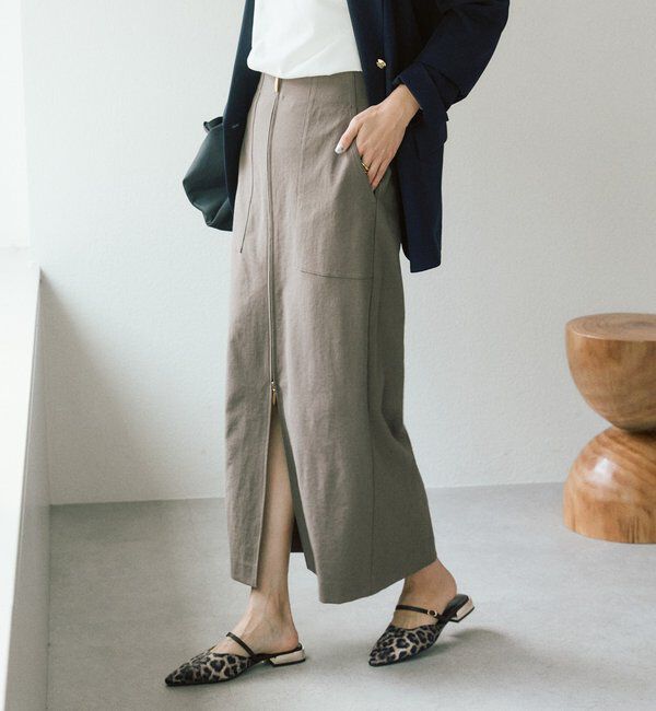  「【ウオッシャブル/多機能】フロントZIPタイトスカート」|スカート|