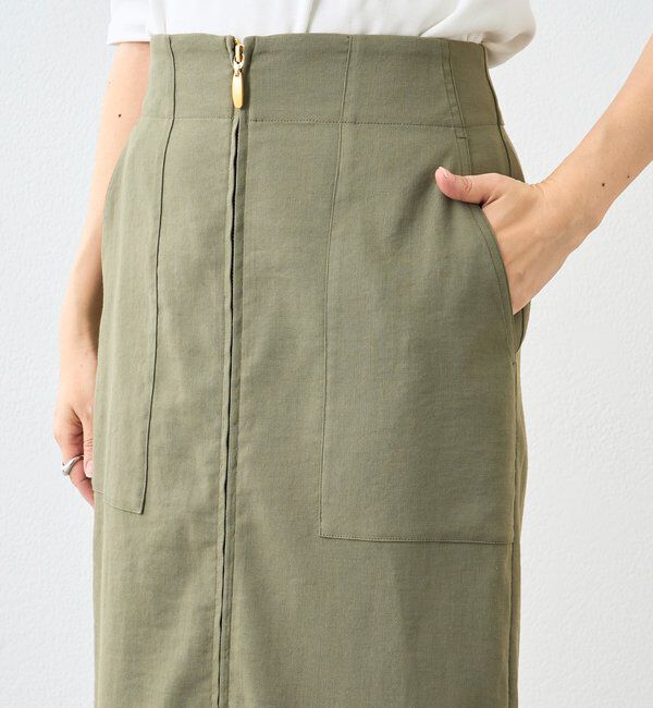  「【ウオッシャブル/多機能】フロントZIPタイトスカート」|スカート|